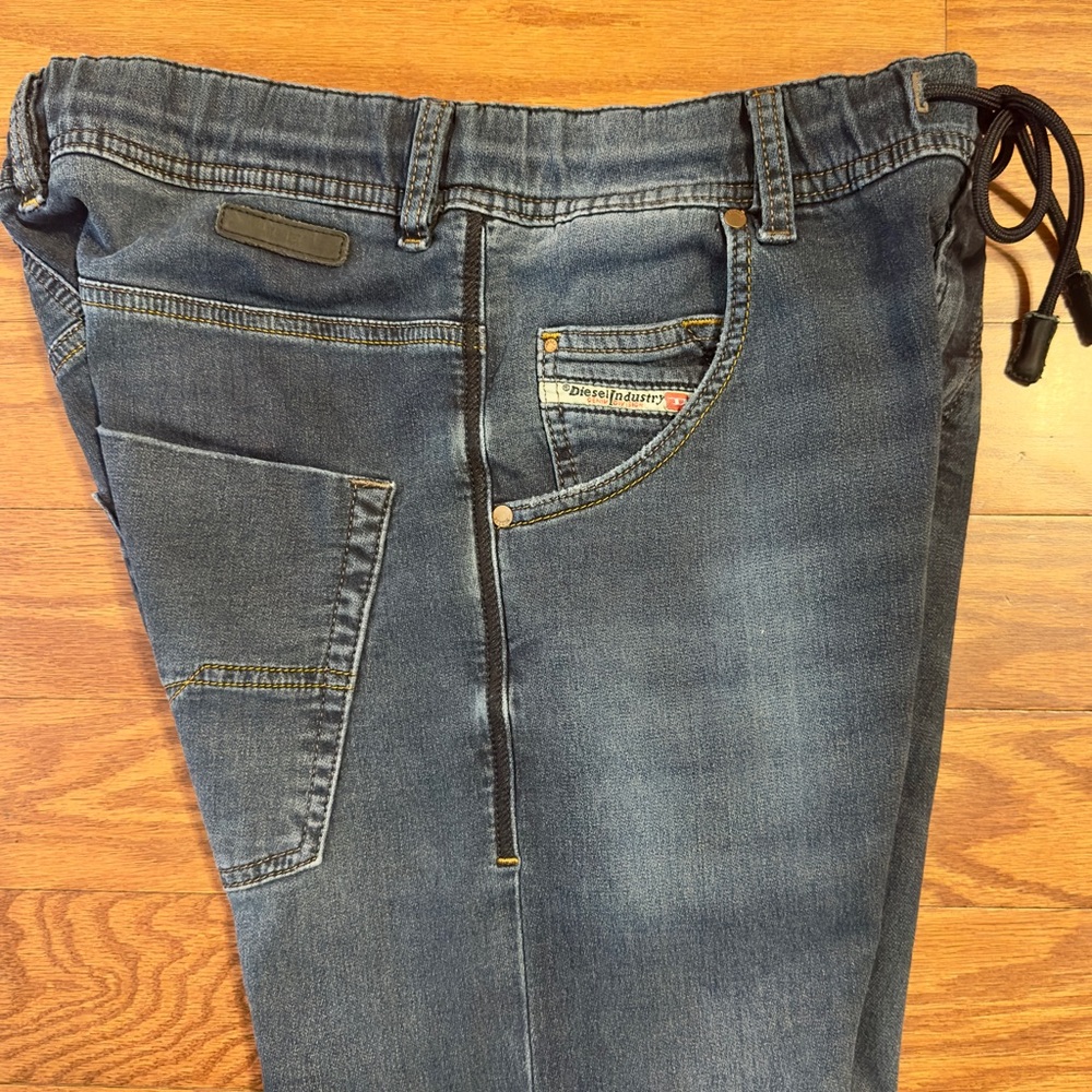 Diesel Krooley tapered drawstring dark denim faded - Picture 2 of 6